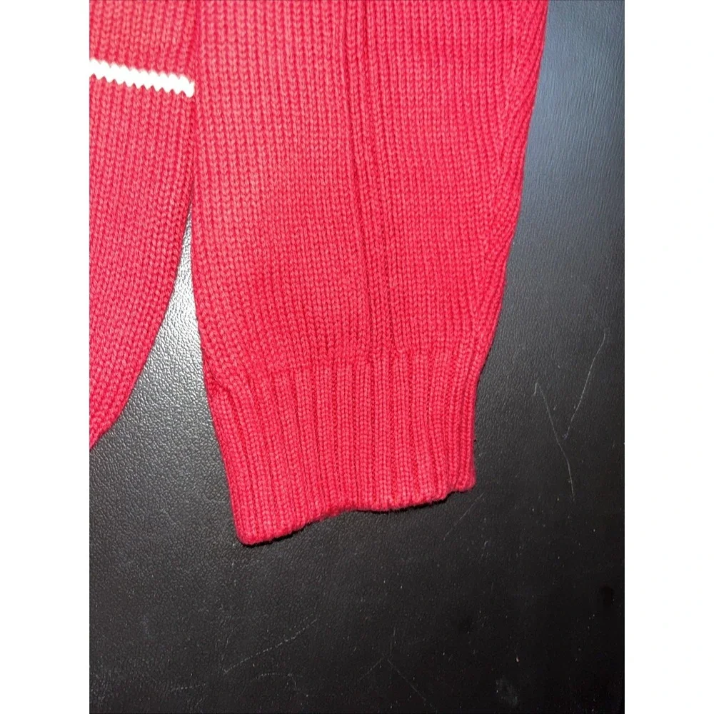 Bill Blass Red Striped Crew Neck Long Sleeve Knit Sweater Mens Large L - Picture 4 of 11
